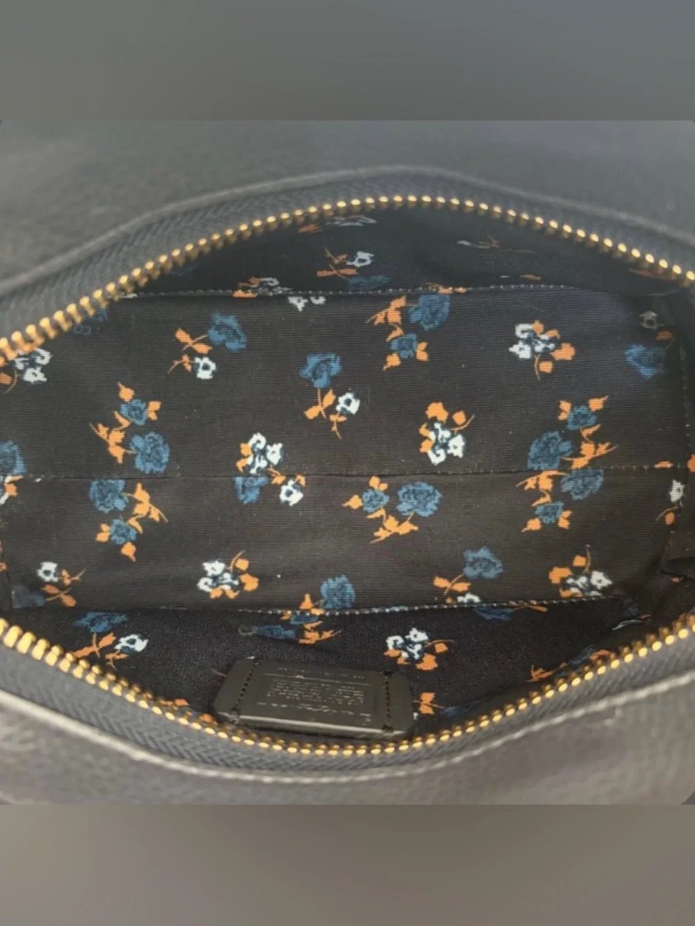 COACH Mini Swagger Denim and Black Pebble Leather Satchel w/Gold Tone Hardware - Picture 12 of 13